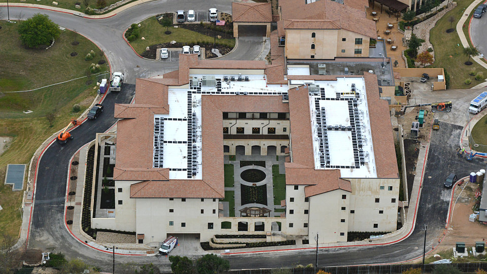 fly over this view of buckner villas building