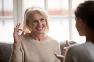 Senior in speech therapy after learning more about what speech therapy is