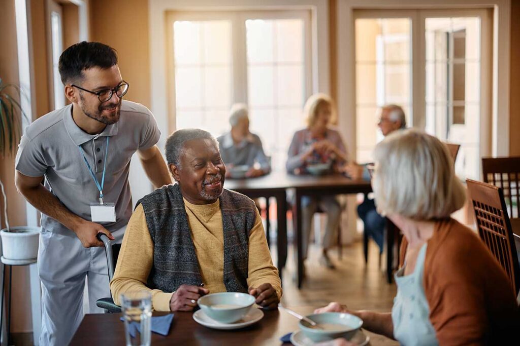Group of seniors in an Austin TX retirement community