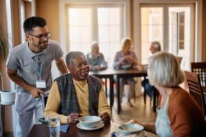 Group of seniors in an Austin TX retirement community