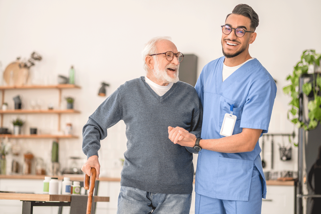 a senior thrives in his occupational therapy program