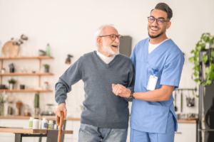 a senior thrives in his occupational therapy program